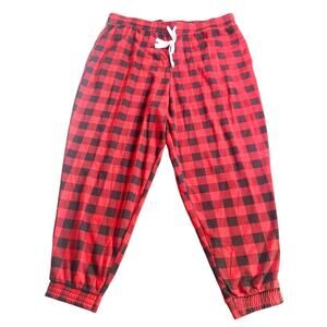 Grayson/Threads Women Buffalo Check Red & Black Plaid Fleece Pajama Pants 3X